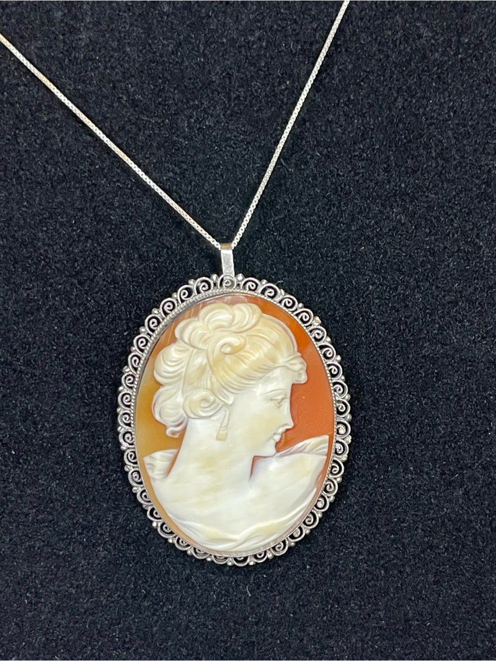 Real Sterling silver cameo necklace